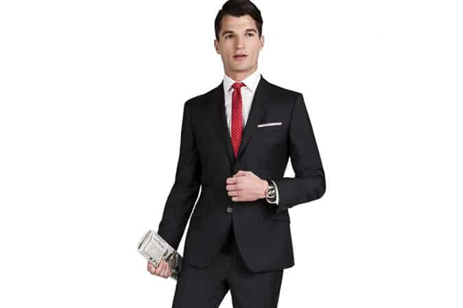 T.M. Lewin Black 2-Button Slim Fit Suit
