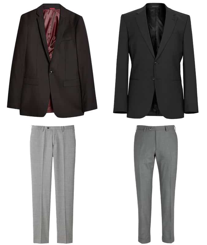 Black blazer and grey trousers outfits