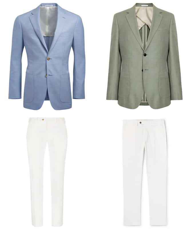 White trousers with a blazer