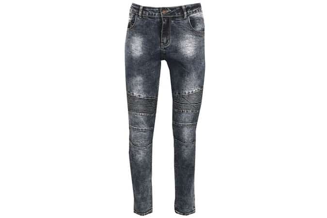 Boohoo Man Charcoal Acid Wash Spray On Skinny Biker Jeans
