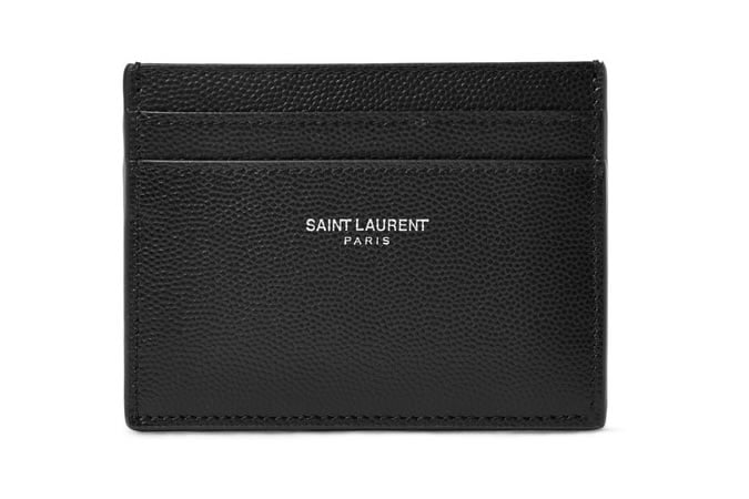 Saint Laurent Pebble-Grain Leather Cardholder
