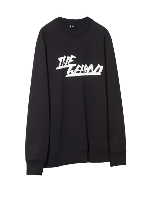the weeknd h&m black sweatshirt