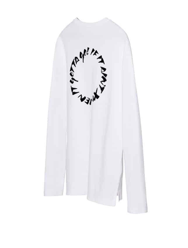 the weeknd H&m white long sleeved t-shirt
