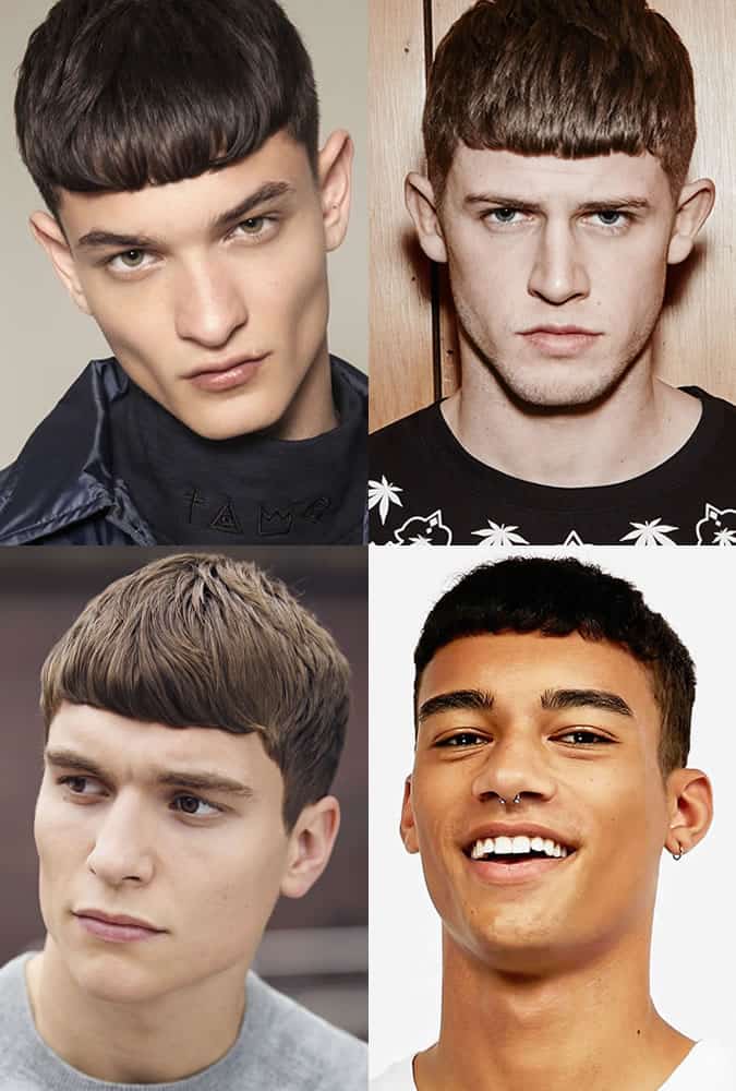 men's hairstyles with a cropped blunt fringe
