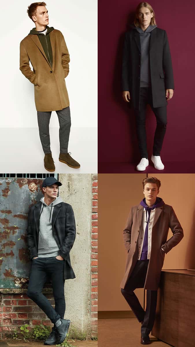 how to wear a hoodie with an overcoat