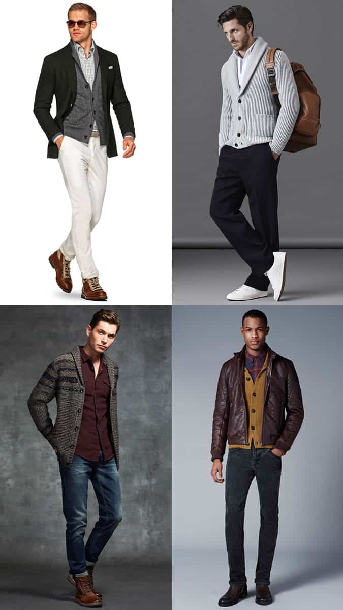 how to wear a shirt and shawl collar cardigan for autumn