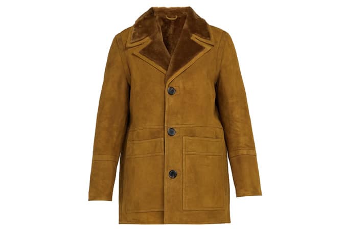 AMI Patch pocket shearling jacket