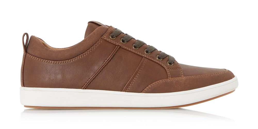 Dune London TRISTAN - BROWN Stitch Detail Bumper Trainer