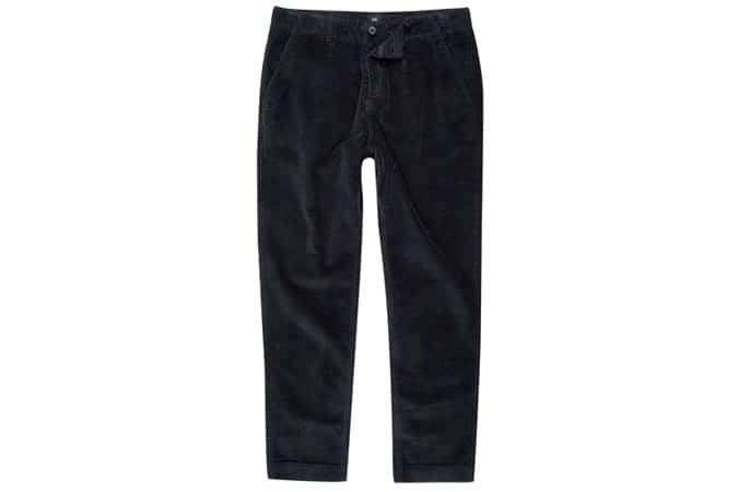 River Island Navy Cord Tapered Trousers