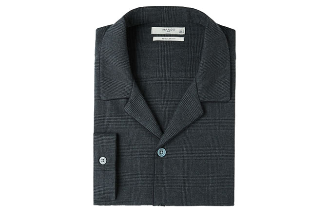 Mango Prince of Wales Cotton Shirt