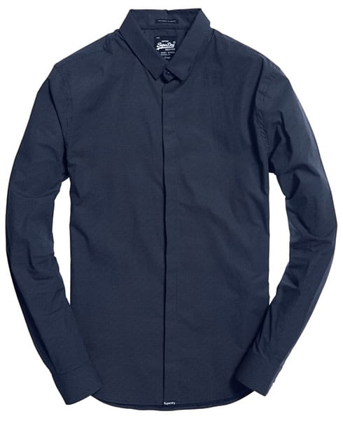 Tailored Long-Sleeved Slim Blue Shirt
