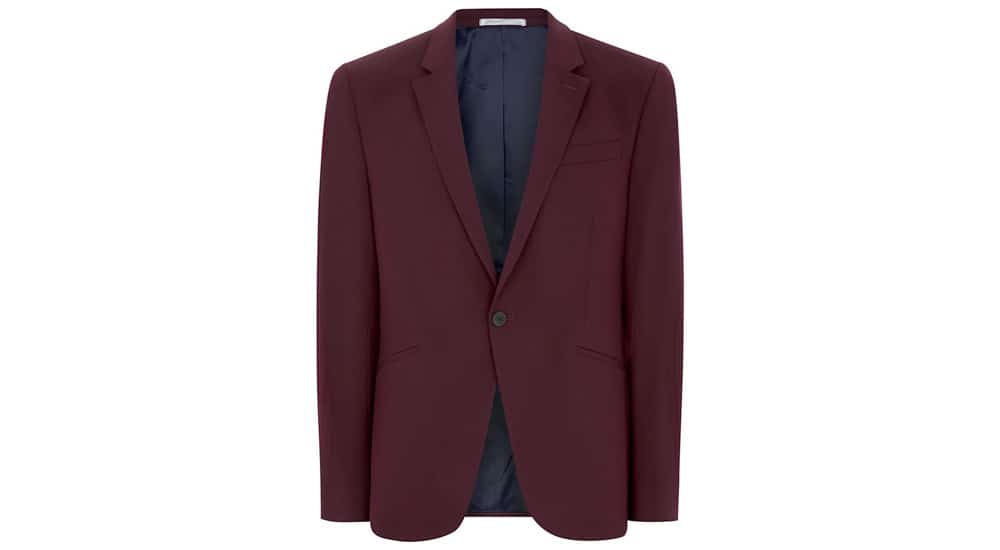 Burgundy Muscle Fit Suit Jacket