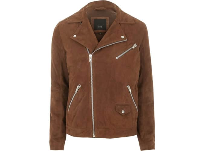 River Island Brown Suede Biker Jacket
