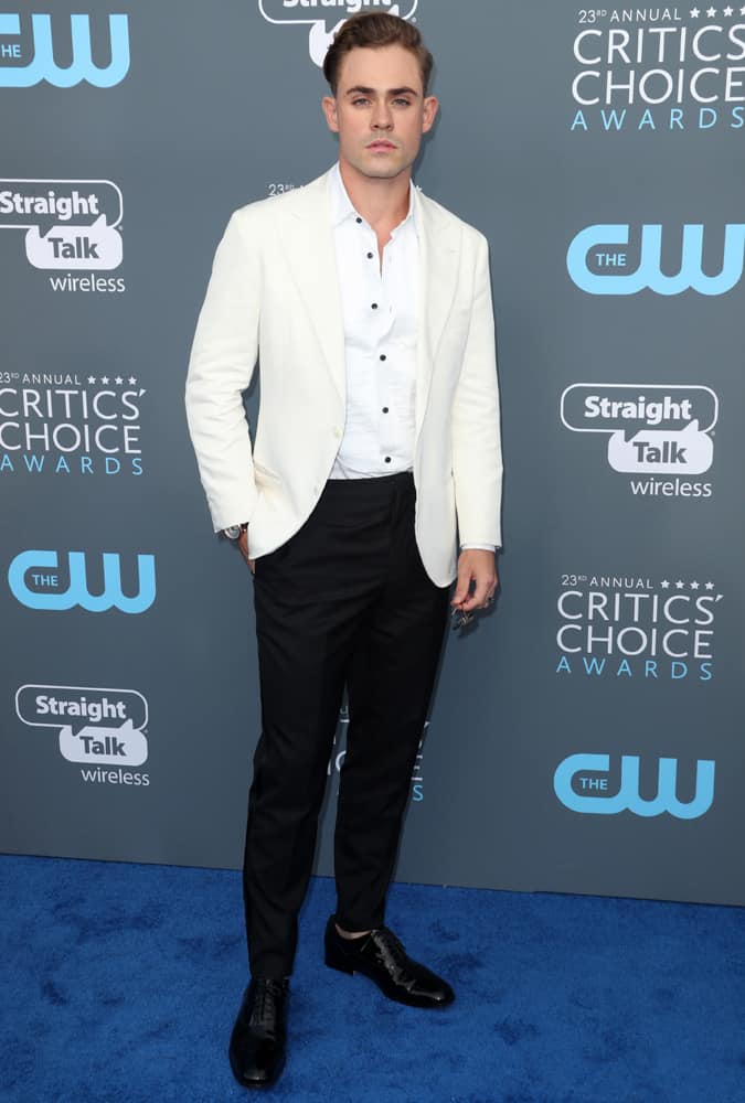 Dacre Montgomery Wearing A White Dinner Jacket