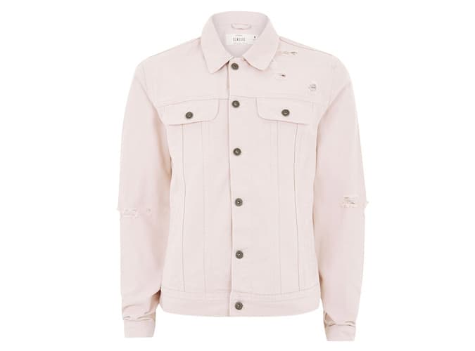 Topman Pink Distressed Western Jacket