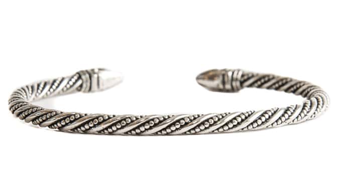 Serge Denimes Silver Spiked Detailed Bangle