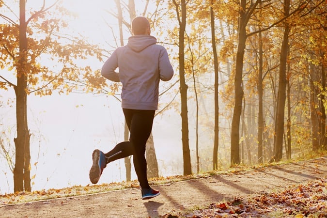 Man Running In The Woods