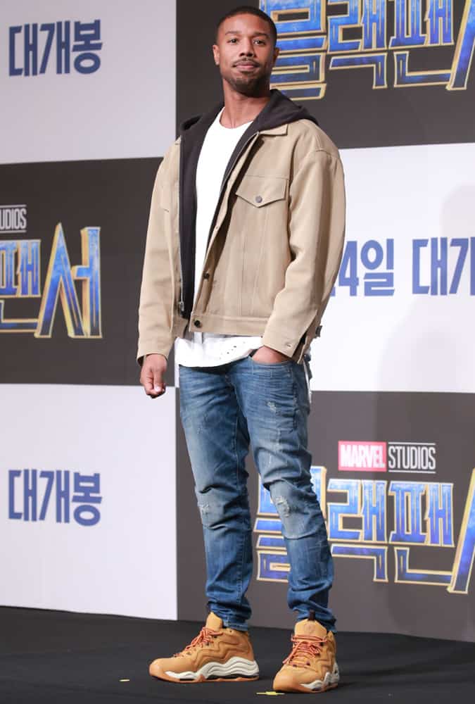 Michael B Jordan At A Black Panther Photocall