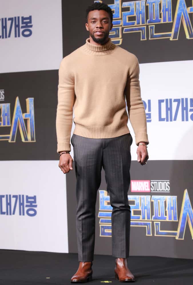 Chadwick Boseman At A Black Panther Photocall