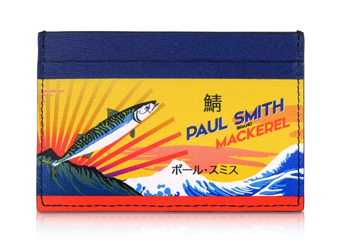 Paul Smith Leather Mackerel Print Card Holder