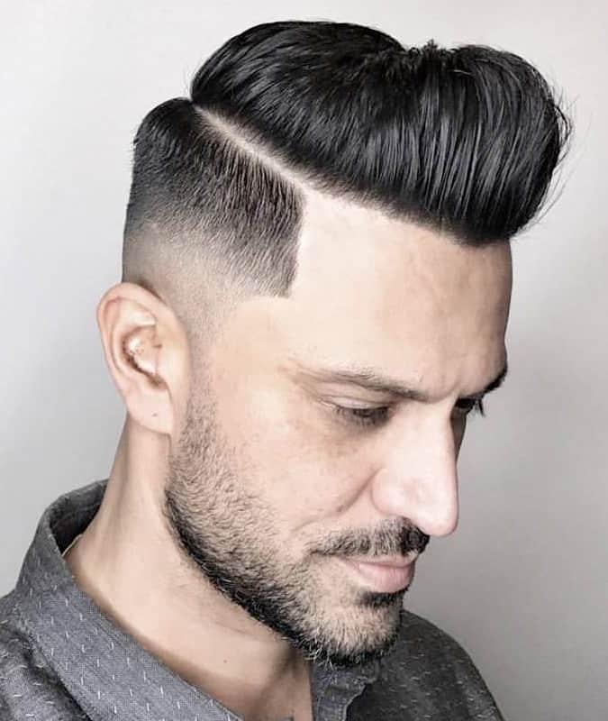 Drop Fade Haircut With Side-Parting