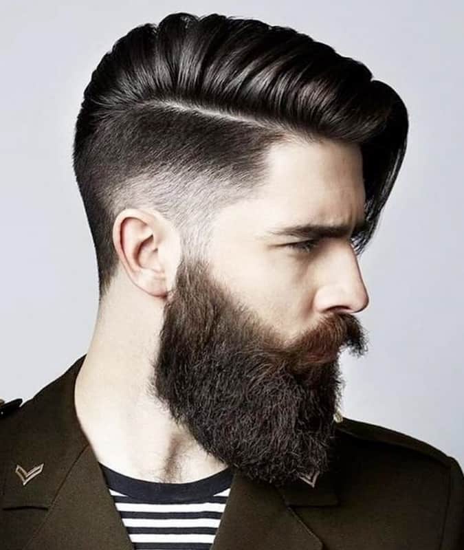 Men's Comb Over Drop Fade Long Side Sweep Hairstyle