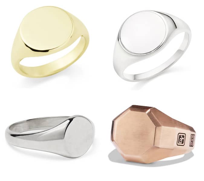 Men's classic round/oval signet rings