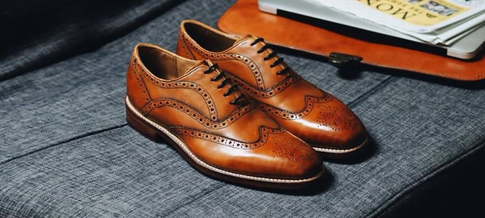 Two Tone Oxford Brogues with Thick Soles Mens Wingtip Spectator Leather Shoes