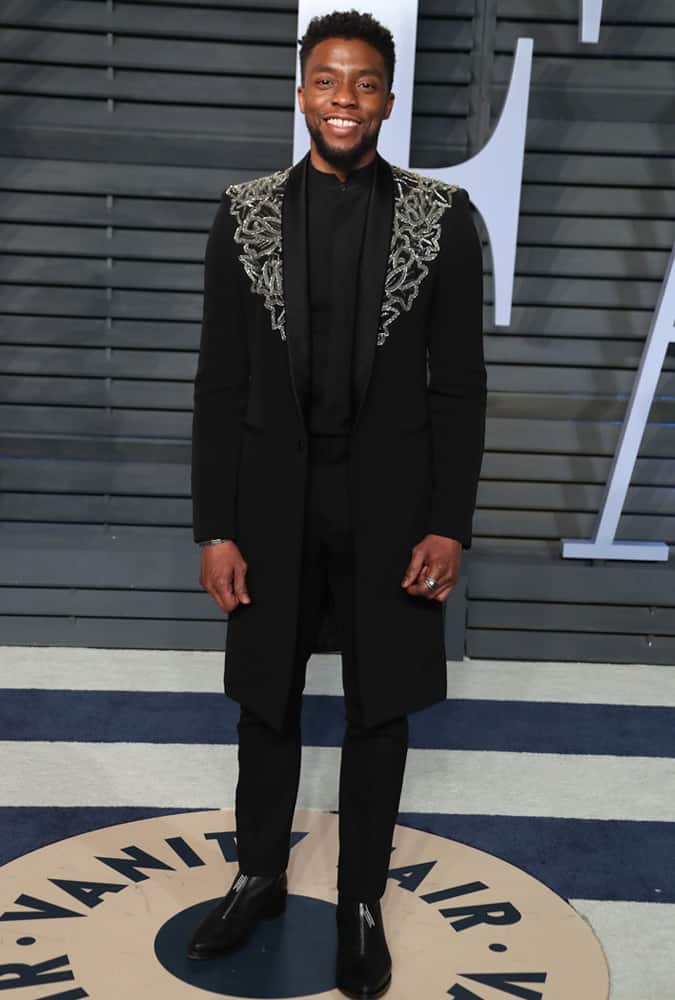 Chadwick Boseman At The Vanity Fair Oscar Party