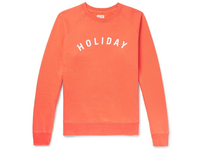 Holiday Bouleau Printed Fleece-Back Cotton-Jersey Sweatshirt