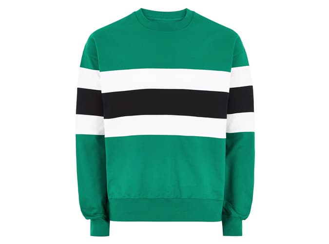 Topman Teal Green Panel Sweatshirt