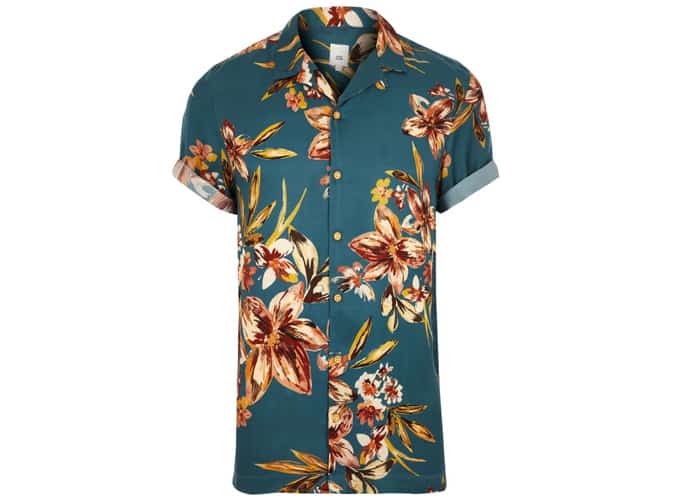 River Island Short Sleeve Floral Print Shirt