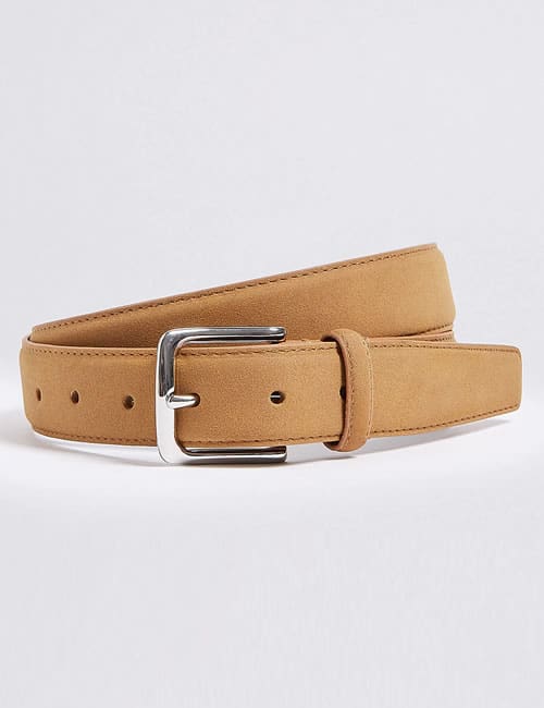 Faux Suede Stitch Detail Belt
