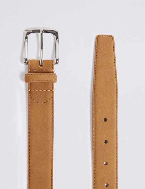 Faux Suede Stitch Detail Belt