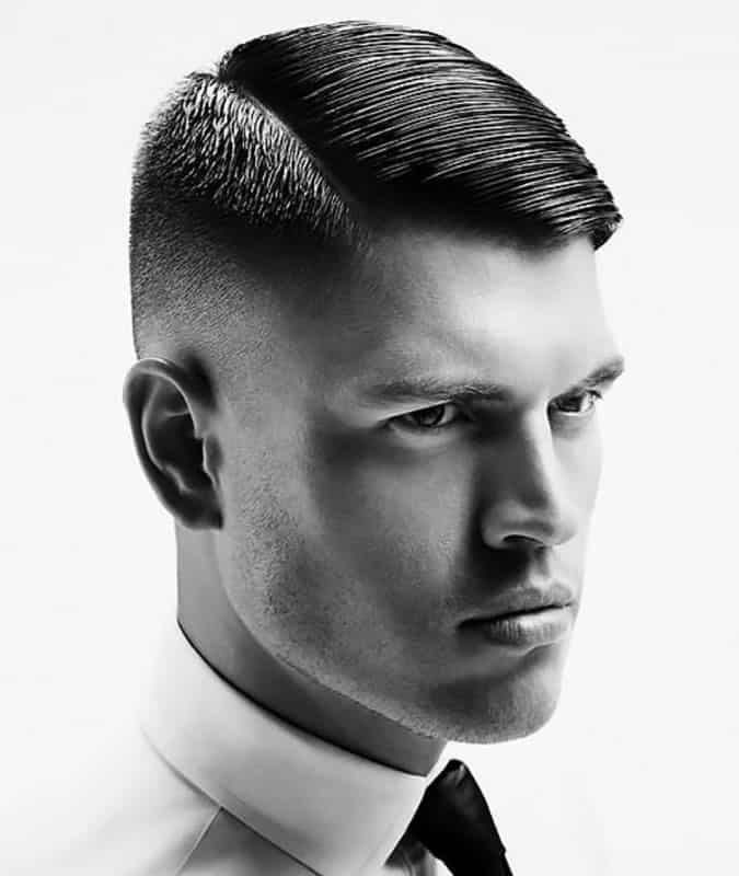 Men's Comb Over Fade Traditional Side Parting Haircut