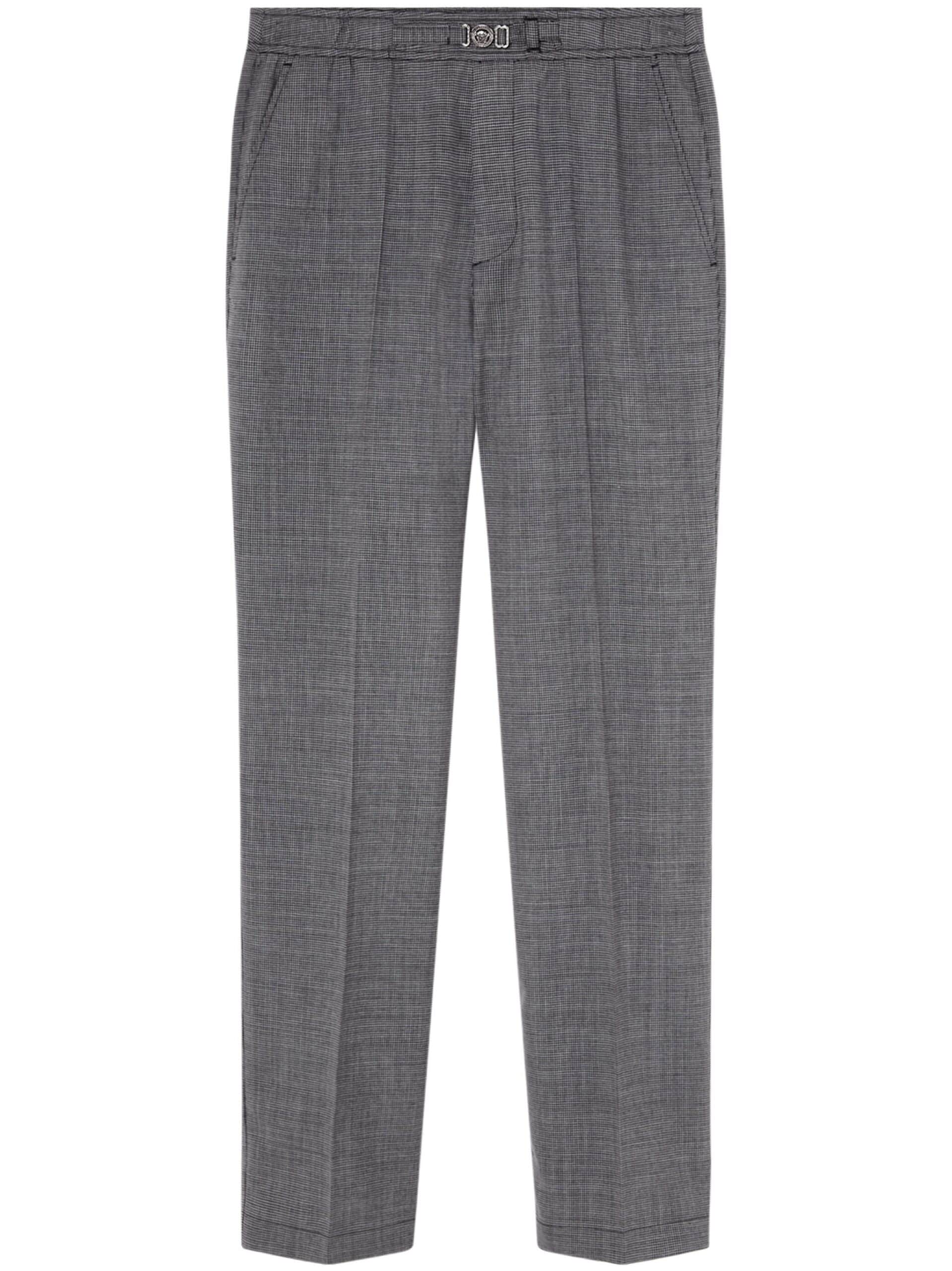Versace Houndstooth-Pattern Wool Trousers