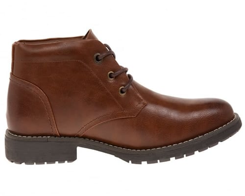 TS HERITAGE Mens Brown Padded Collar Chukka Boot
