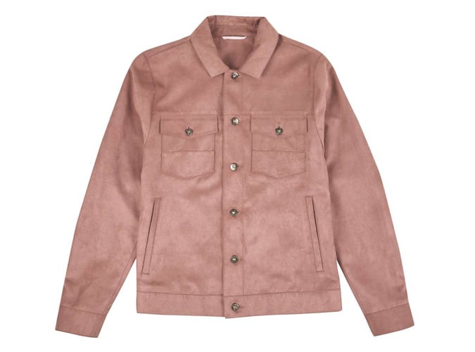 Burton Pink Taupe Suedette Trucker Jacket