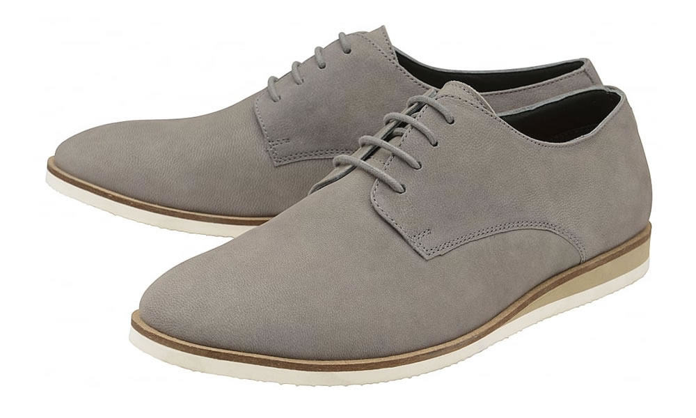 Grey Detroit Nubuck Derby Shoe