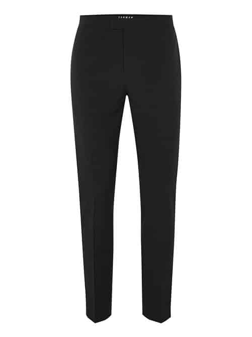 Black Textured Side Stripe Skinny Tuxedo Trousers