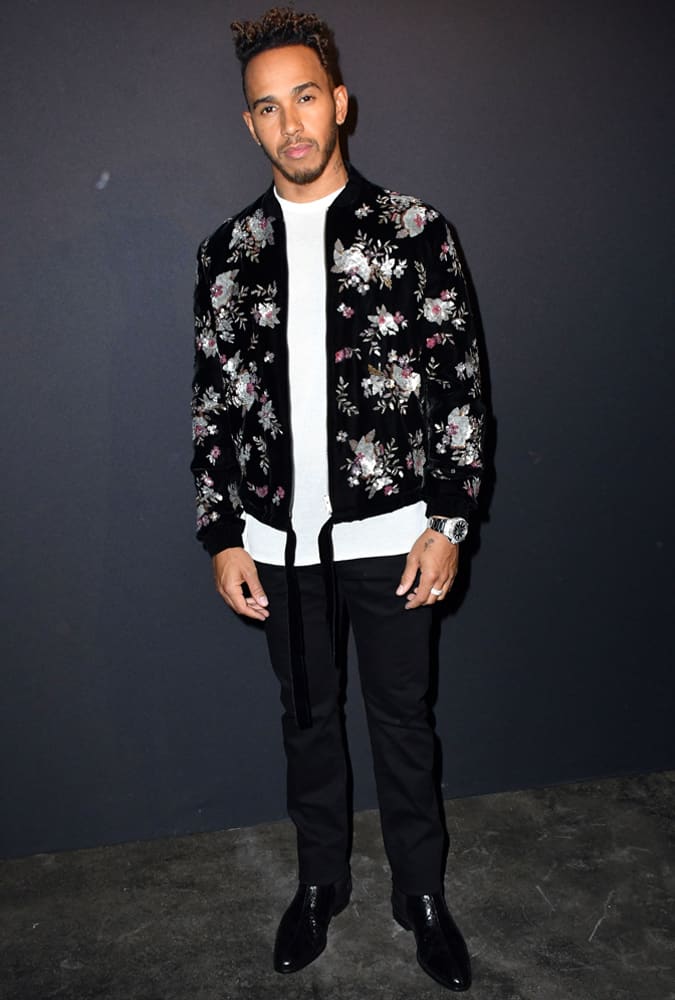 Lewis Hamilton Wearing An Embroidered