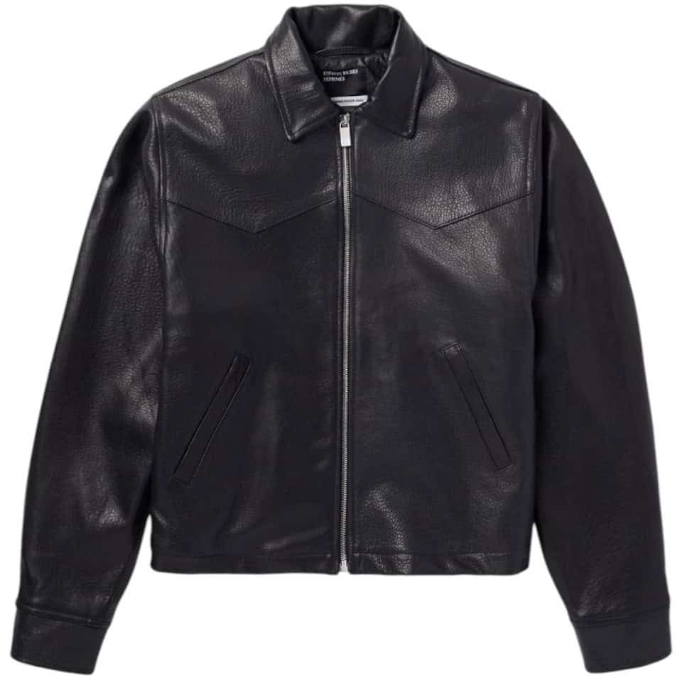 Enfants Riches Déprimés Cropped Textured-Leather Jacket