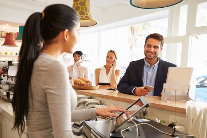 Eye contact in everyday transactions