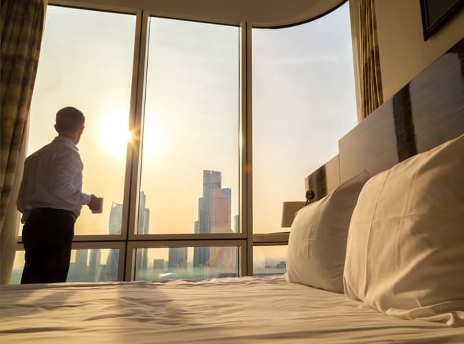 Man at a hotel