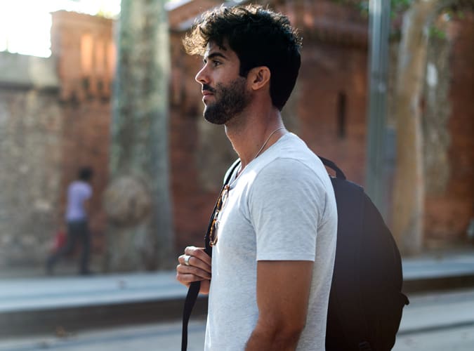 Man travelliing