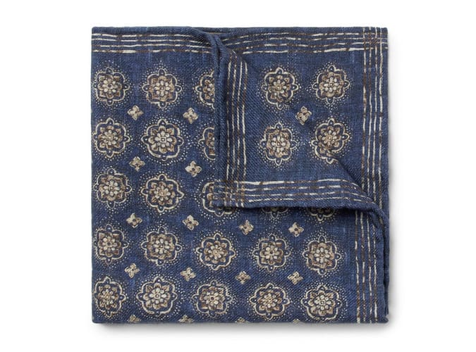 Mr Porter x Brunello Cucinelli Printed Wool Pocket Square