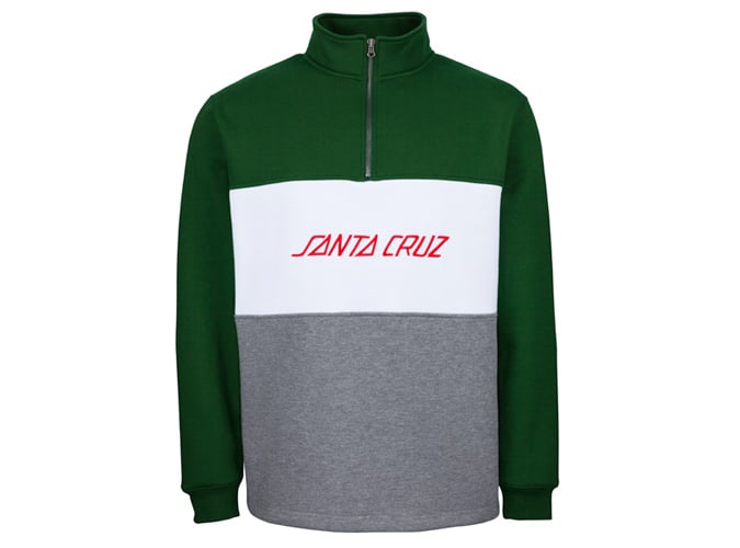 Santa Cruz Striped Panel Green Zip Jumper