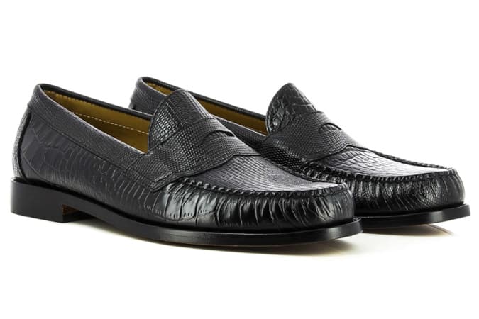 G.H. Bass x Engineered Garments Black Faux Croc Loafers