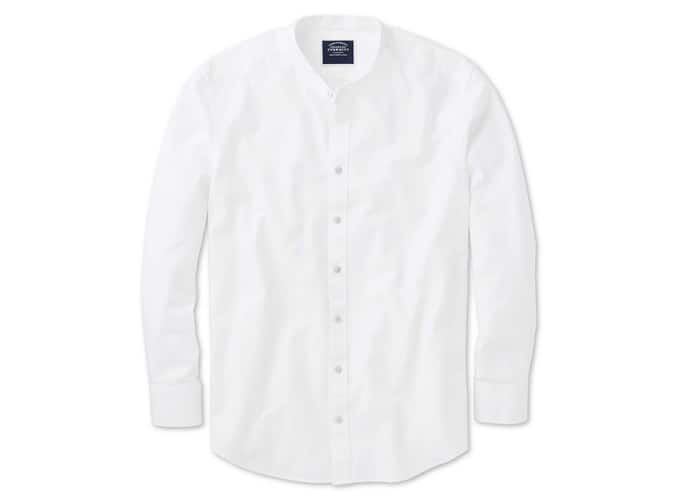 Charles Tyrwhitt Slim fit collarless white shirt