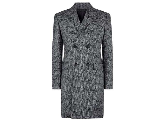 Jaeger Double-Breasted Herringbone Coat